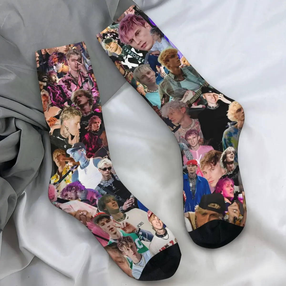 MGK Machine Gun Kelly Rapper Socks Casual Stockings Unisex High Quality Outdoor Socks Autumn Custom Anti Sweat Socks