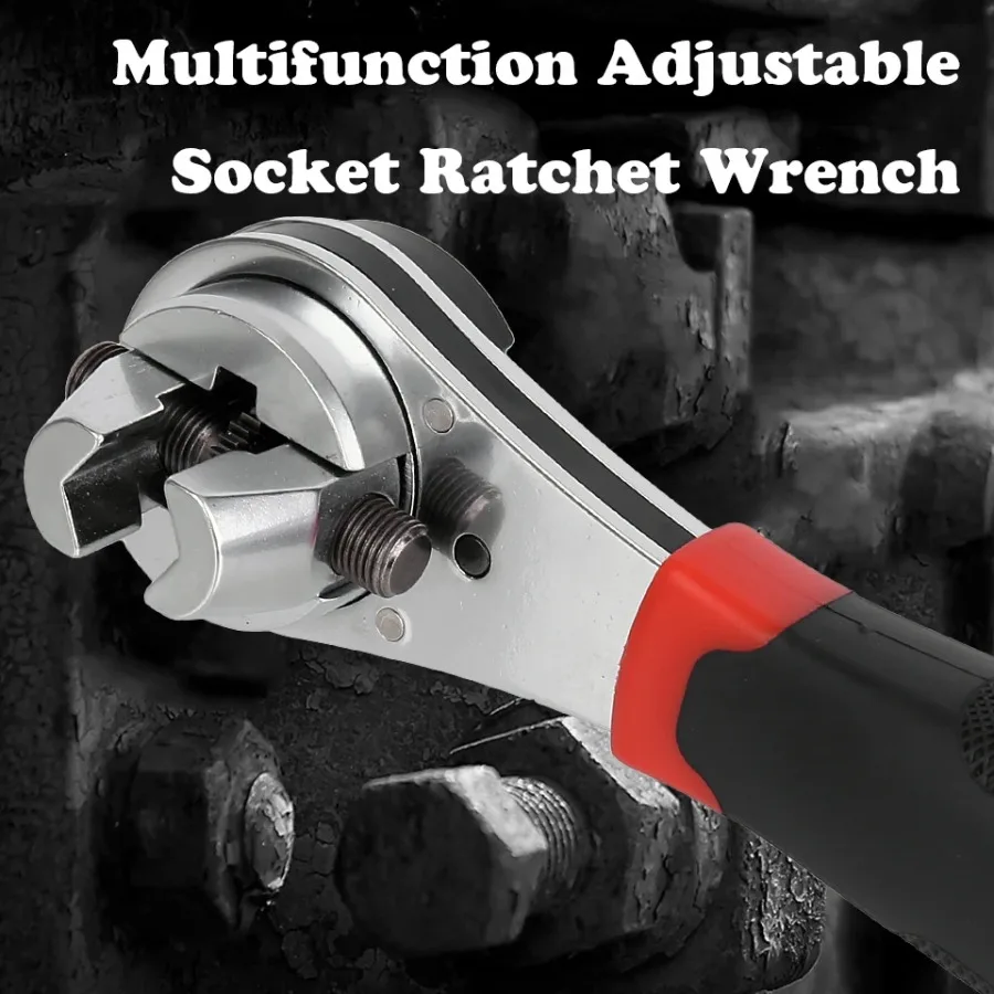 

Multifunctional Ratchet Wrench Adjustable 6-22mm Screw Universal Adjustable Ratcheting Wrench Repair Hand Tools