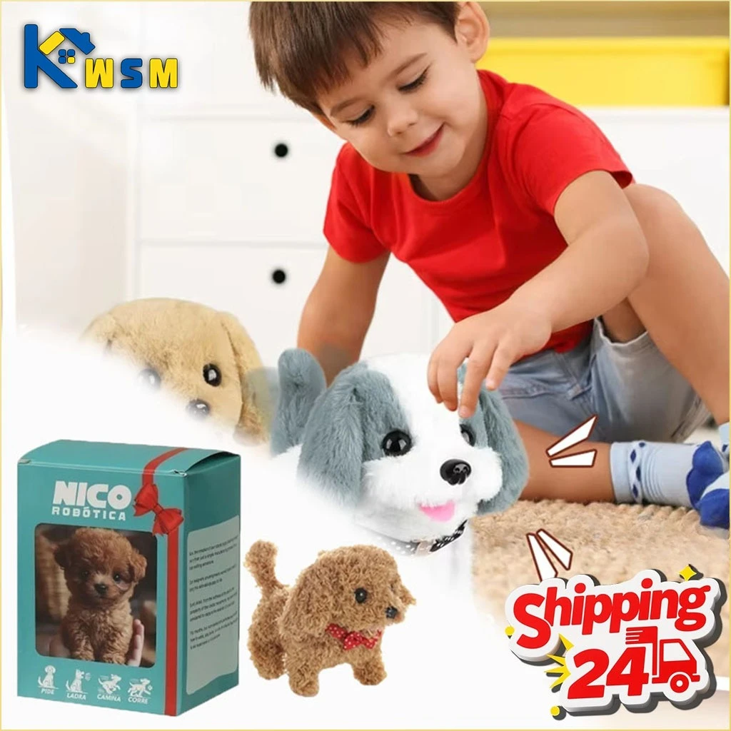 Realistic Robotic Dog Toy Interactive Plush Puppy with Barking Walking Sounds Like A Real Pet Smart Stuffed Animal Gift
