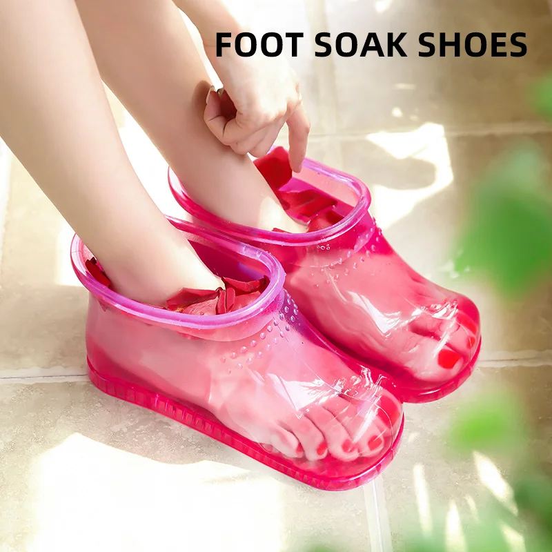 Japanese And Korean Foot Bath Shoes Bucket Foot Bath Spa Boots Basin Bath Washing Boots Tube Foot Toe Slippers PVC Foot Bath Boo