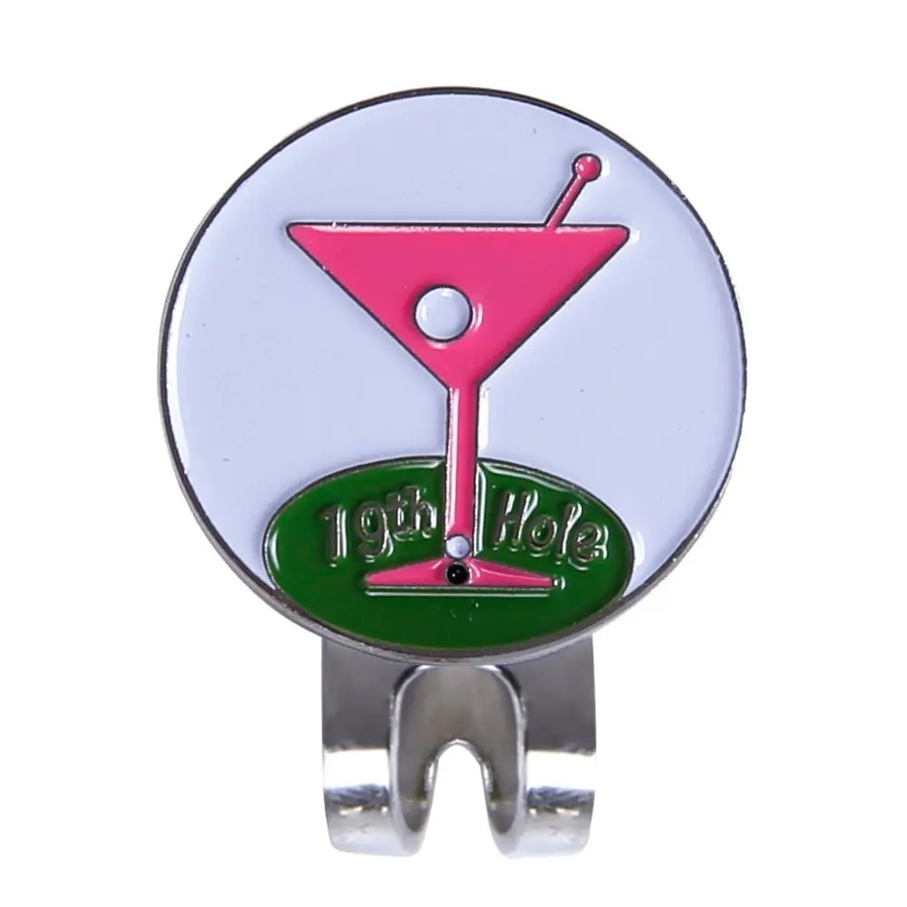 Metal 1PC Hat Clip Pink Pattern Electroplated Gold Accessories Golf Ball Marker Golf Cap Clip Ball Coin Mark Golf Hat Clip