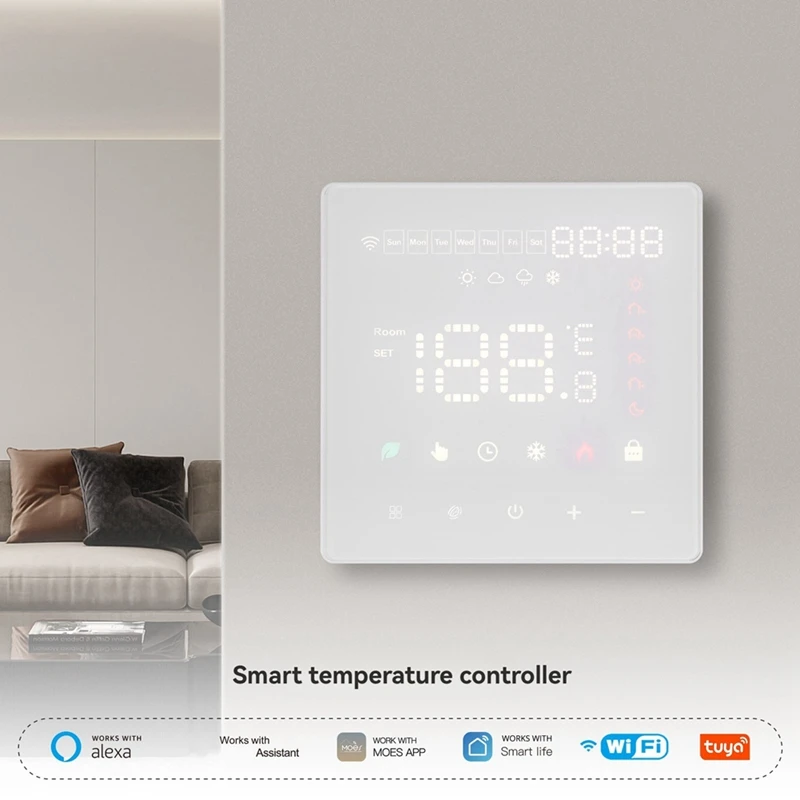 Tuya WiFi Thermostat Smart Electric Floor Heating Temperature Controller Switch Support APP Remote Voice Control-A51M