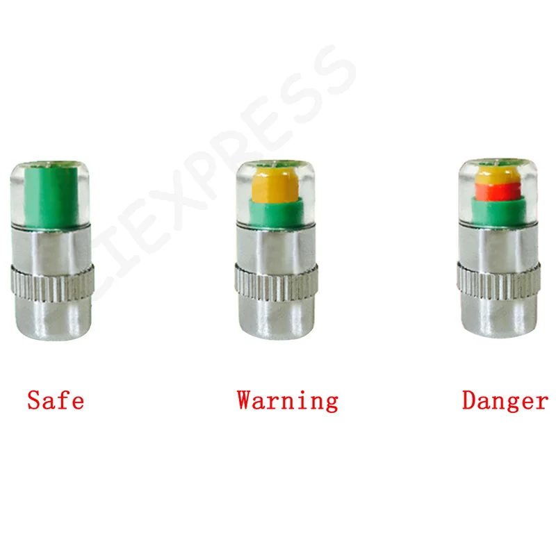 New 4X Car Tyre Tire Pressure Gauge Indicator Alert Tpms Monitoring Valve Cap Sensor