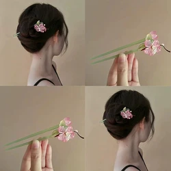 Fashion U-shaped Hairpin Acrylic Flower Hair Stick Chopsticks Chinese Hair Clips Wedding Headdress Jewelry Hair Accessories
