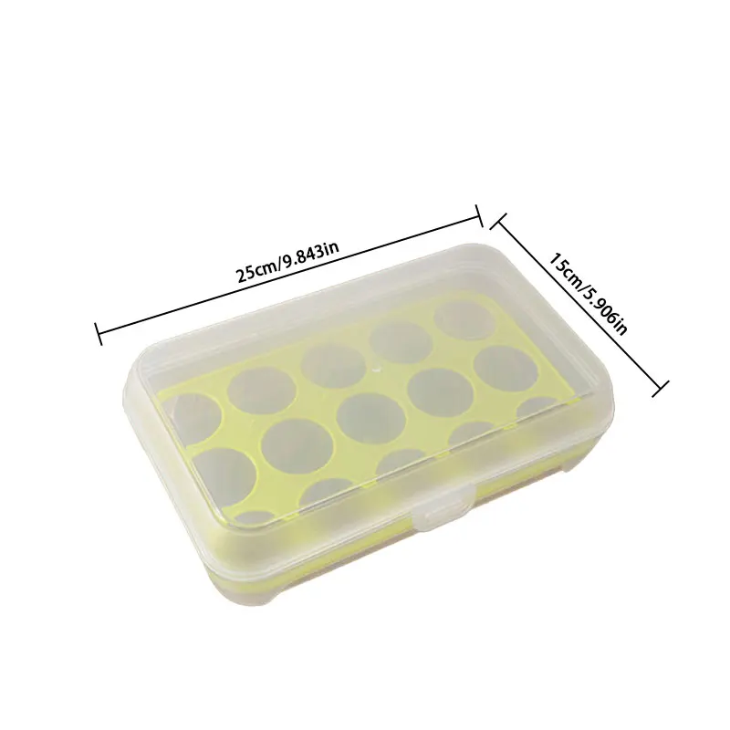 1PC Egg Storage Fresh Box 15 Compartment Egg Crash Proof Storage Box Portable Egg Compartment Egg Tray