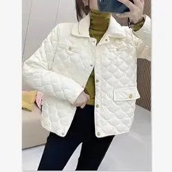 Autumn Winter Short Lightweight Versatile New Parkas Style Fashion Women's Clothing Small Fragrant Petite Simplicity Chic Tops