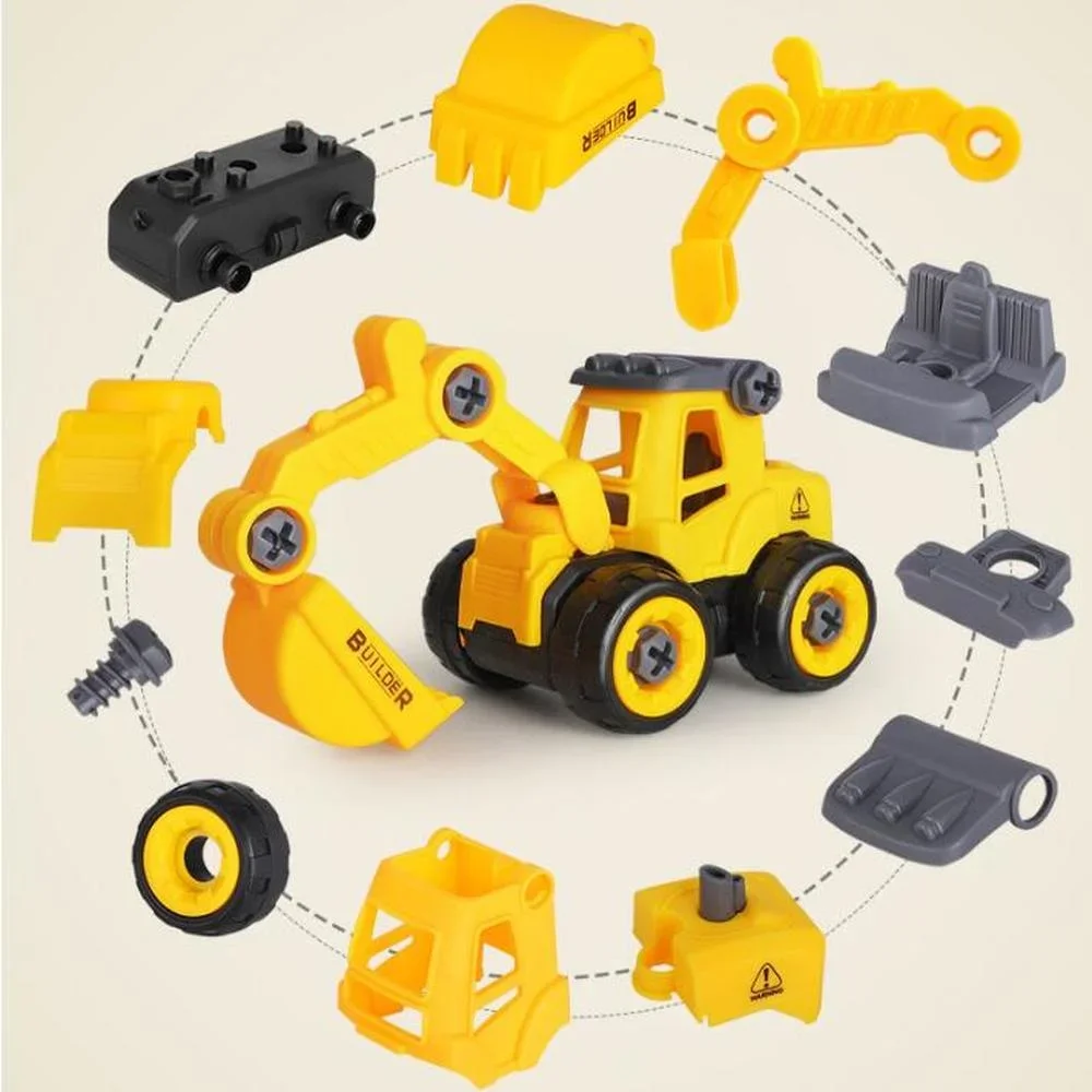 Engineering Vehicle Toys Construction Excavator Tractor Bulldozer Fire Truck Models DIY Kids Toy Car Boys Toys Children Gifts