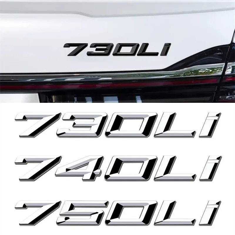 For BMW 7 Series E65 E66 F01 F02 F03 F04 G11 G12 G70 3D Car Tail Trunk Letter car sticker 730Li 740Li 750Li Emblem Sticker