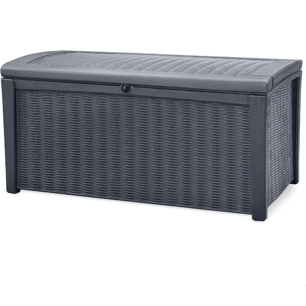 

Outdoor Storage Deck Box for Patio, Backyard & Garden, Borneo, 110 Gal, Grey - Lockable, Organizing, and Waterproof Plastic Con