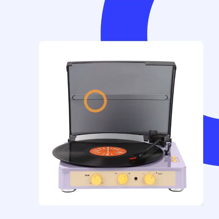 Belt Drive Turntable with Bluetooth Built-in Phono Preamp and USB Digital Output Vinyl Stereo Record Player