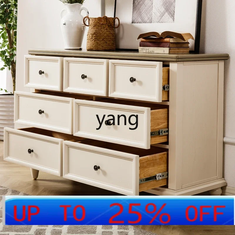 LH retro living room bedroom bedside cabinet full log wall side cabinet storage drawer cabinet