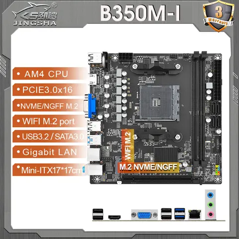 B350 M-I Mini ITX carte mère prend en charge Ryzen 5500 5600 5600G CPU AMD processeur double canal DDR4 mémoire AM4 carte mère M.2 NVME