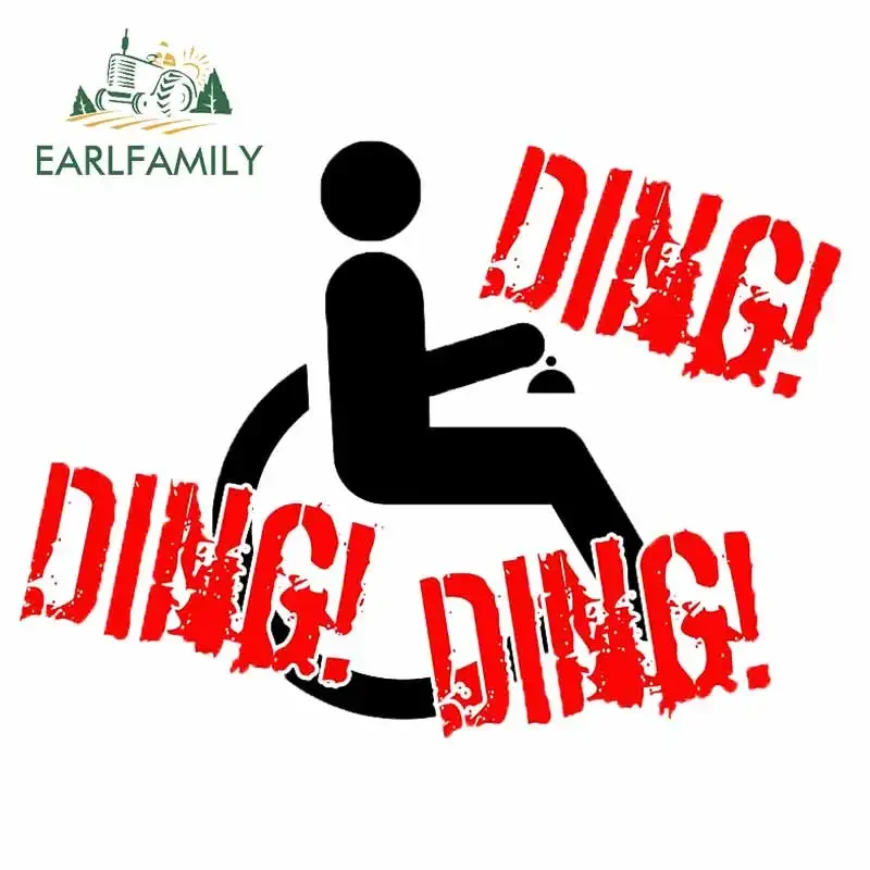 EARLFAMILY 13cm x 9.6cm For Disabled Sign Fashion Car Stickers Vinyl Material Decal Bumper Waterproof Sunscreen Decoration