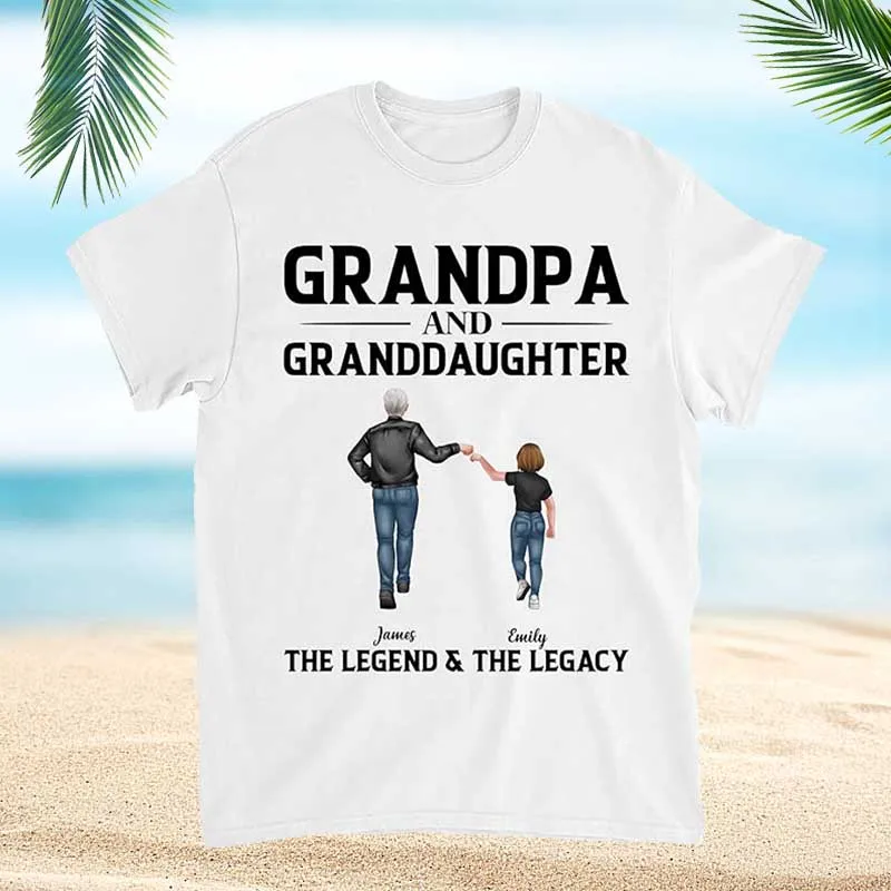 Personalized Grandpa T-Shirts Custom Gift for Grandfather from Grandchildren Gift for Birthday Fathers Day