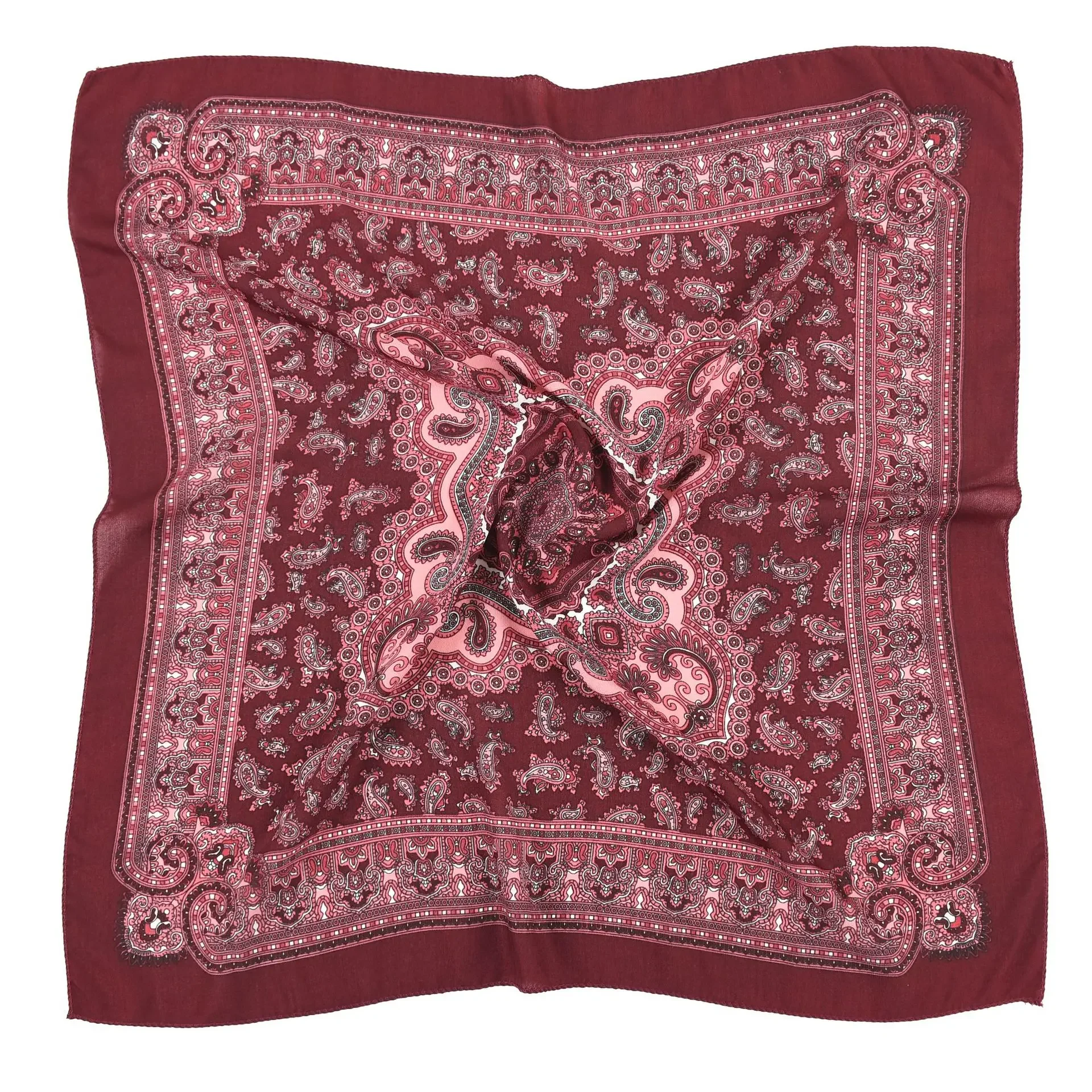 70x70cm Russian Style Floral Square Scarf - usage example