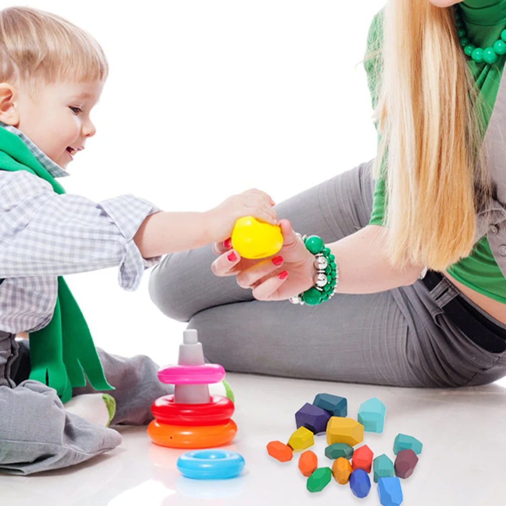 

16 Pcs Toys Toddler Stacking Blocks Kids Preschool Stones Balance