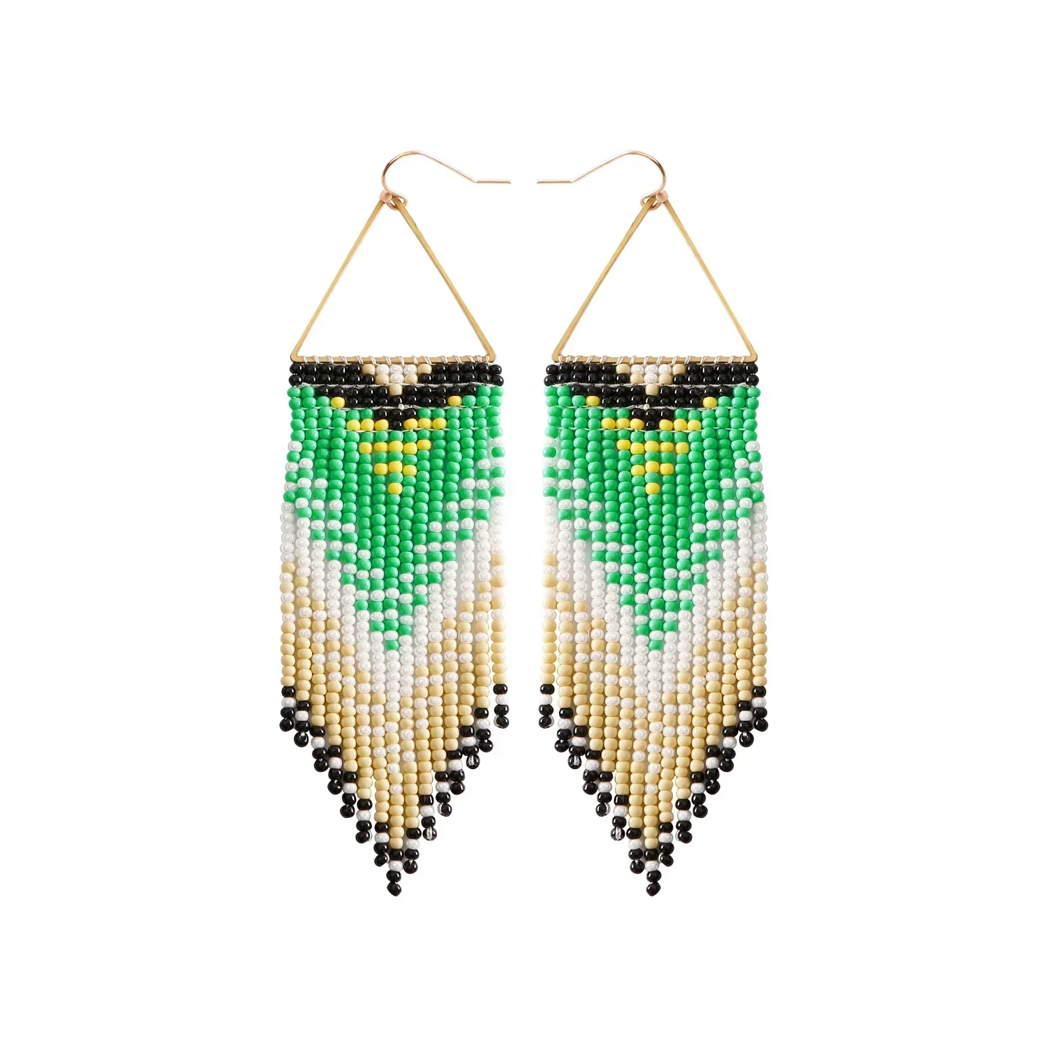 

ZGMXR серьги из рисовых бусин с кисточками и стрелками, дизайн зеленого цвета, оригинальность, ручное вязание, богемный сплав, модные женские простые серьги из бисера