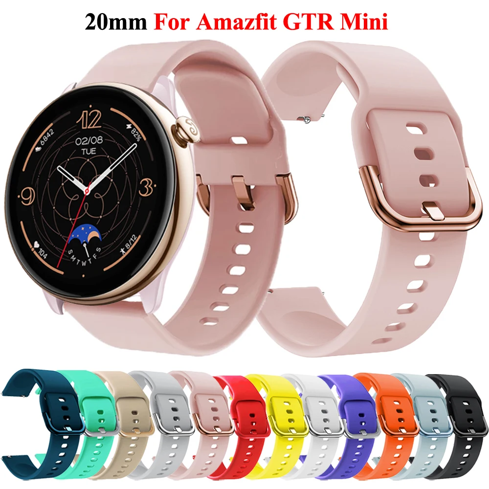 20mm WatchBand For Amazfit GTR Mini Strap Silicone Wristband Bracelet For Amazfit GTS 2/3/4 Mini Amazfit Bip Band Accessories