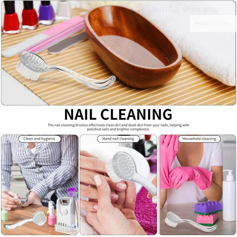 

Soft Nail Dust Brushes Long Handle Nail Brushes Makeup Manicure Dust Remover Brush Makeup Acrylic UV Gel Nails Products