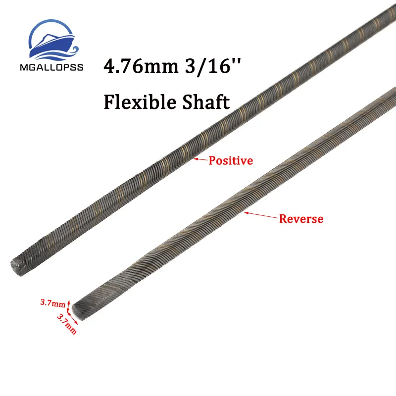 RC Boat High Quality 4.76mm 3/16'' Flexible Shaft Positive/Reverse Length 250/300/400/500mm Left/Right Flexible Axle For RC Boat