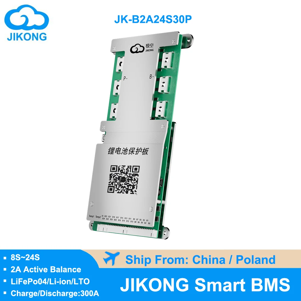 JIKONG JK BMS B2A24S30P 2A Active Balance mit BT RS485 Bluetooth 300A 8S ~ 24S 12V 24 für Lifepo4