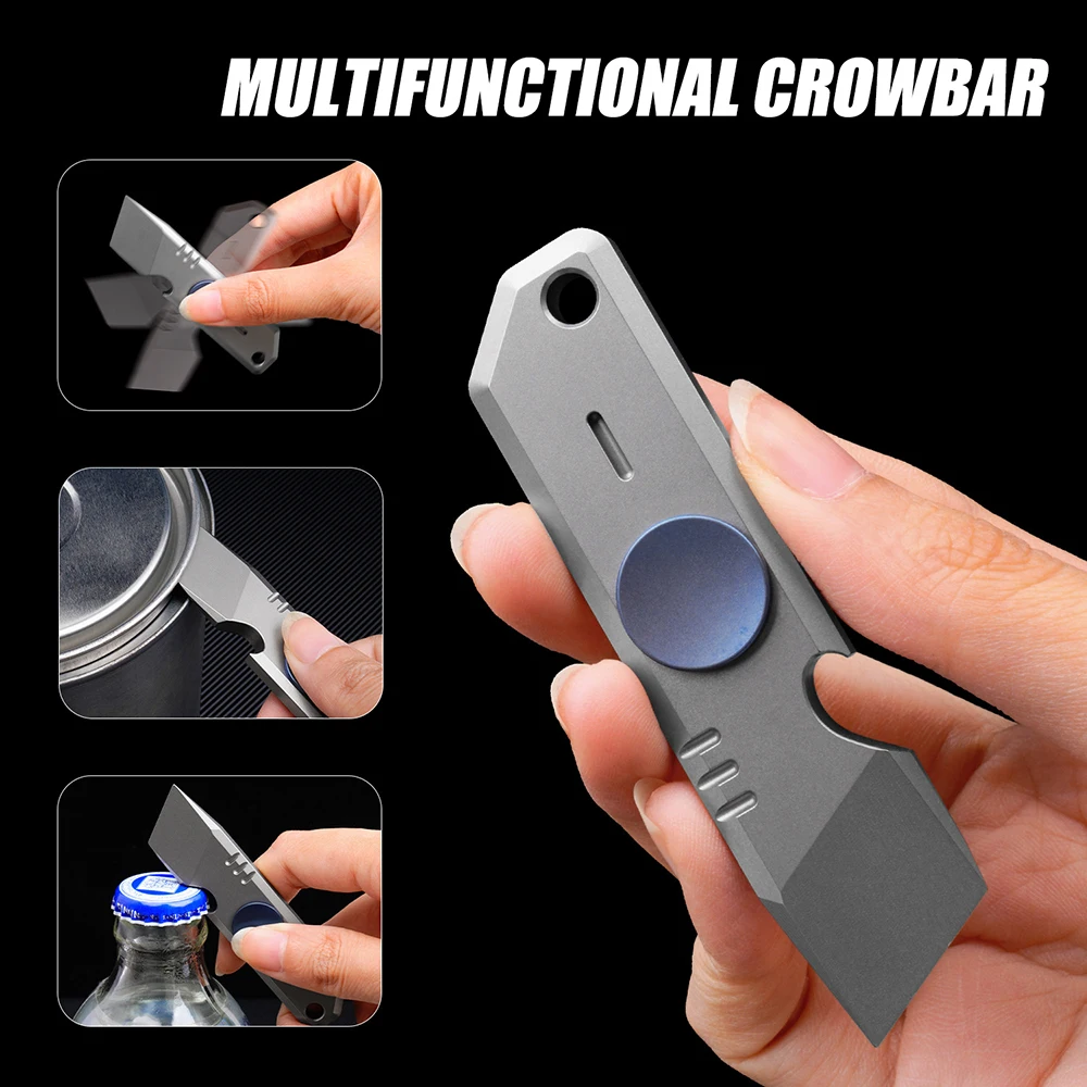 أدوات يدوية المخل 2025 جديد صغير من التيتانيوم Edc قضيب رفع تململ سبينر فتاحة متعددة الوظائف للرجل الأولاد هدية #2