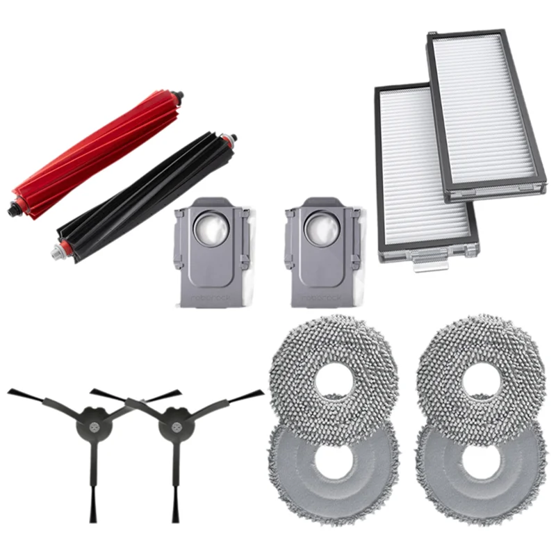 

B89B-Запасные части, аксессуары, HEPA-фильтр, боковая щетка, основная щетка, тряпки для швабры, мешок для пыли для пылесоса Roborock Qrevo Master