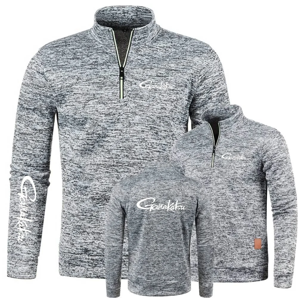 بلوزات نصف سحاب لينة الصوف الياقة المدورة سترة Gamakatsu الصيد رجالي البلوز جيرسي عادية متماسكة ملابس رياضية الشارع الشهير #6
