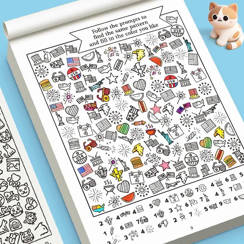 Encontre o mesmo entre 1000 padrões Encontre o mesmo jogo interativo Livro para colorir Livro de desenho divertido 32 páginas Livro de desenho para colorir