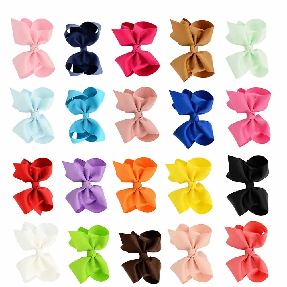 

20pcs Bowknot Hair Clips Durable Cloth Unique Design for Wedding Party Daily Life Children Barrette Bang Accessories