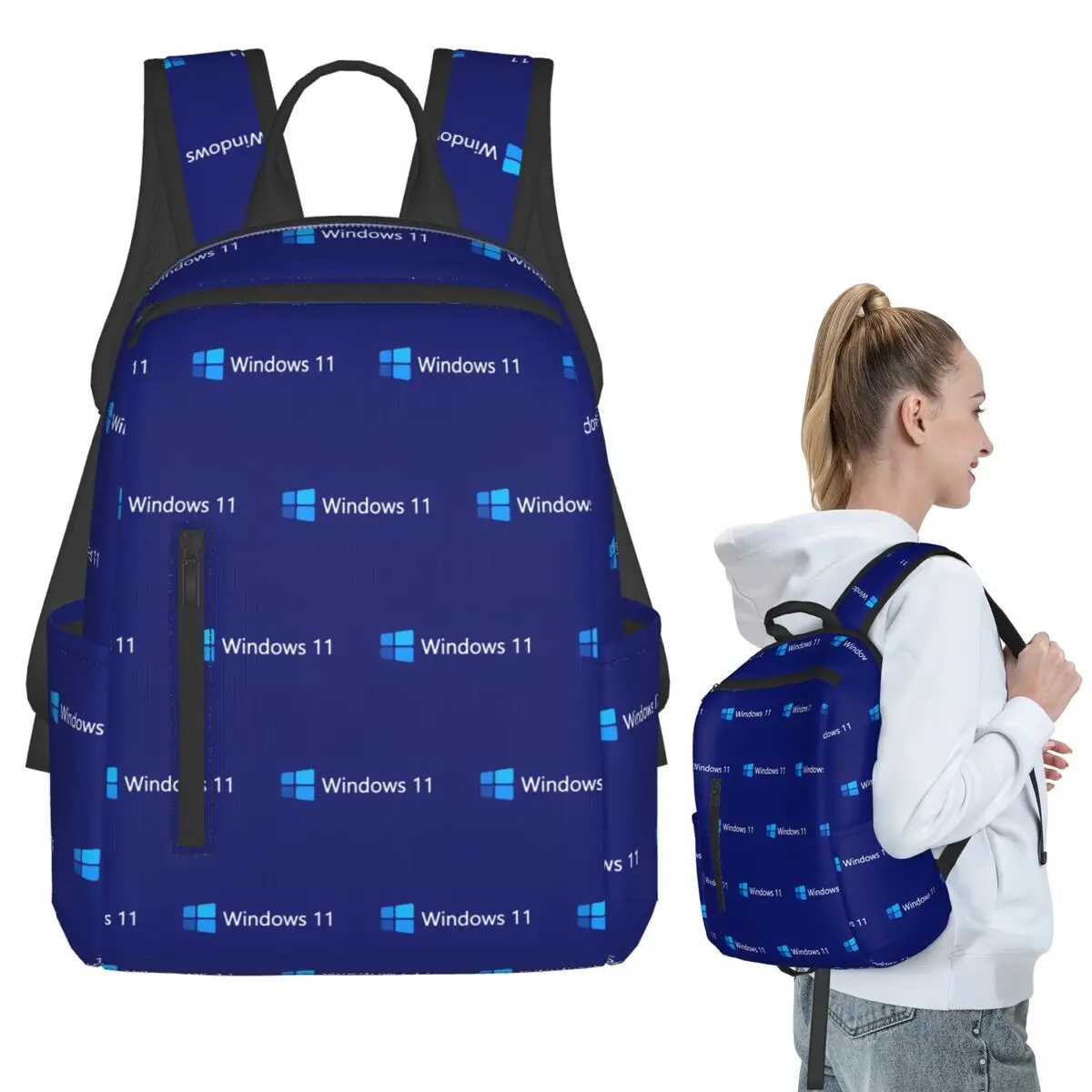 

Windows 11 Backpack Student BookBag Children School Bag Laptop Shoulder Bags Men Women