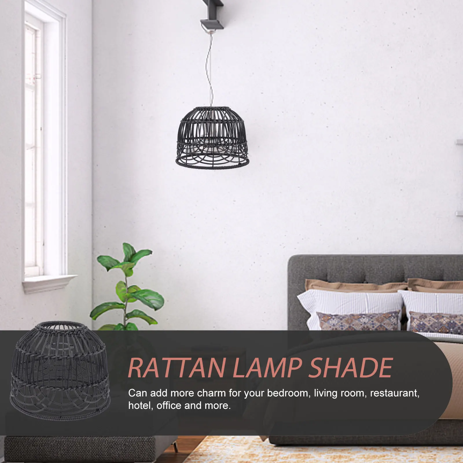 

Абажур из ротанга, тканая люстра, абажур, декоративная подвесная крышка лампы, материал премиум-класса, стабильная структура, простая установка