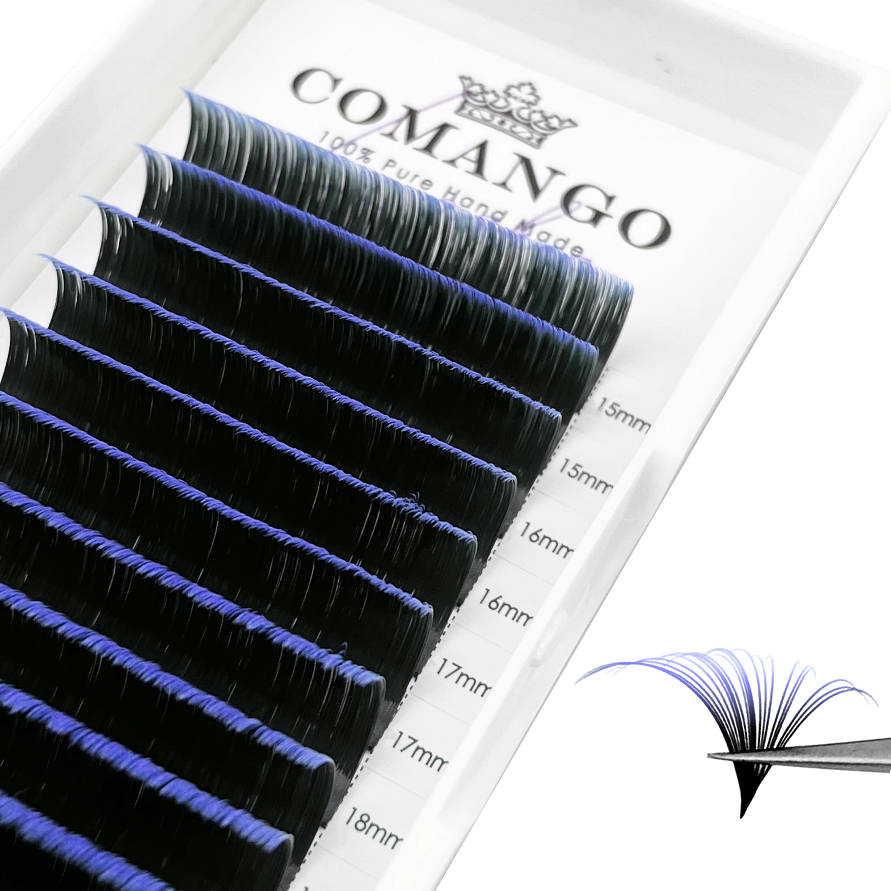 Wimpern Schwarz Ombre Easy Fanning Volume Lashes Extensions Farbverlauf Automatische Blumenwimpern Wimpern Nerzmischung Wimperntablett