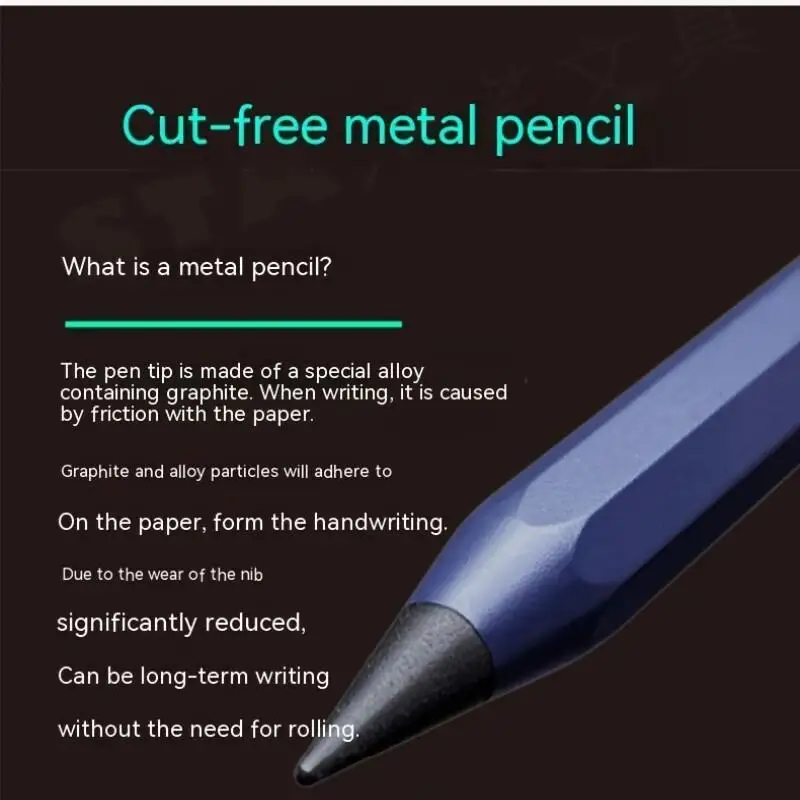 39pcs/set Creative Metal Pencil New Technology Unlimited Writing Eternal Pen Magic Pencils Set-School Sketching Writing Supplies