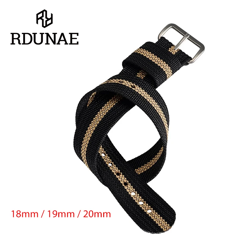 RDUNAE 18mm 19mm 20mm Nylon Watch Strap for RA01 RA03 Simple Retro Watchband 304L Steel Buckle Wacth Brand Watch Accessories