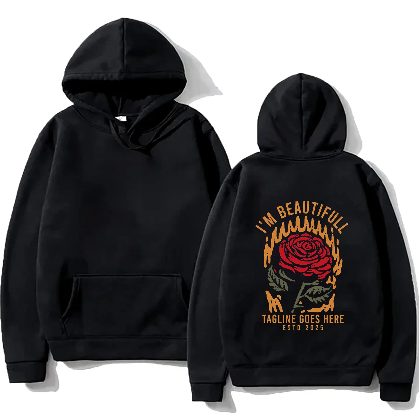 

I am very beautiful just like a rose A casual hoodie for autumn women A fashionable casual outfit