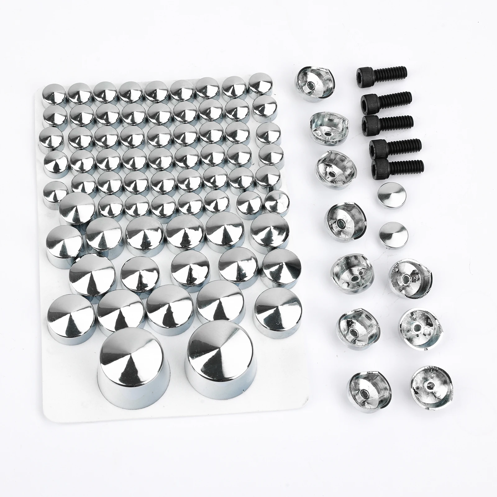 81Pcs Bolt Cover Engine Decor Kit For Harley Softail Twin Cam 2007-2013 Toppers Caps Cover Set Screw Caps Chrome Plated Motorcyc view 3