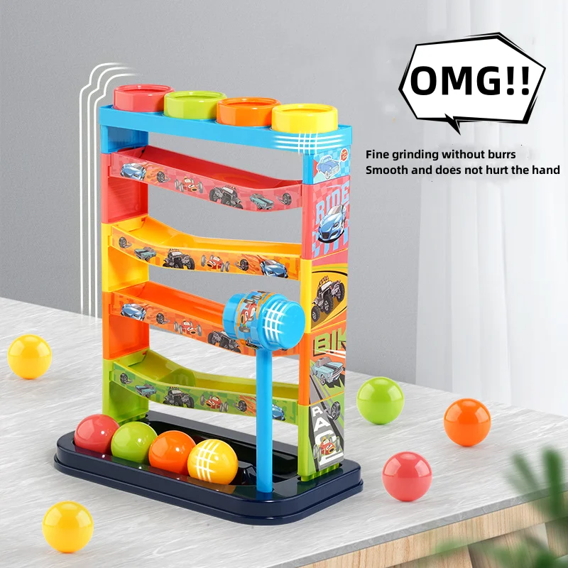 Children's Toys Rolling Ball Pile Tower Early Educational Toy For Babies Rotating Track Educational  Stacking Toy For Kids