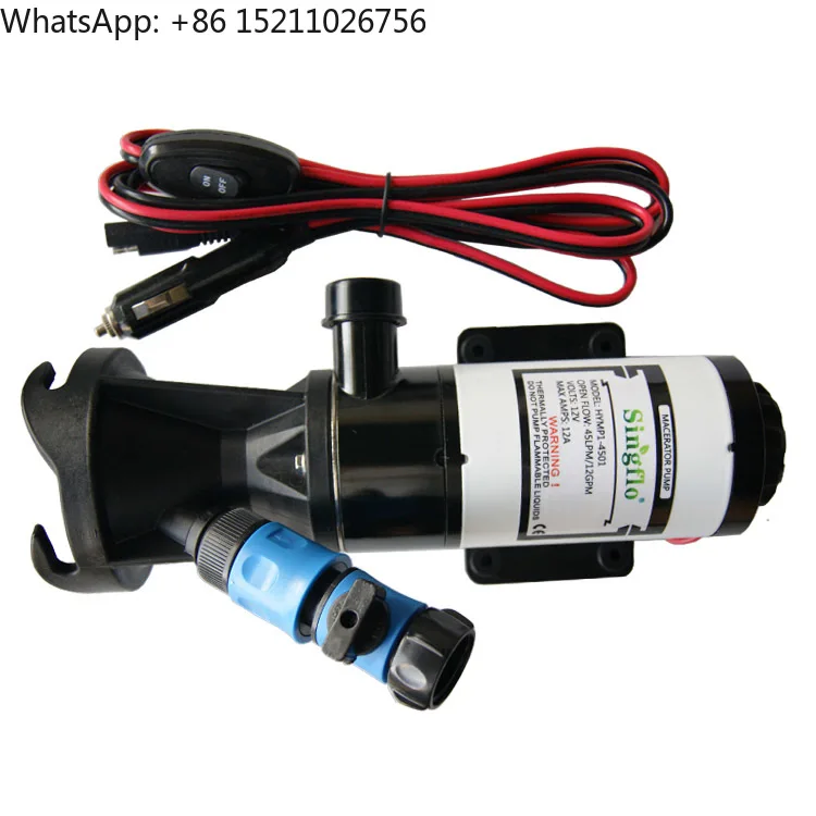 

Singflo 12 В 45 л/мин RV Macerator Насос Насос для сточных вод Насос для сточных вод для использования на колесах и морских условиях