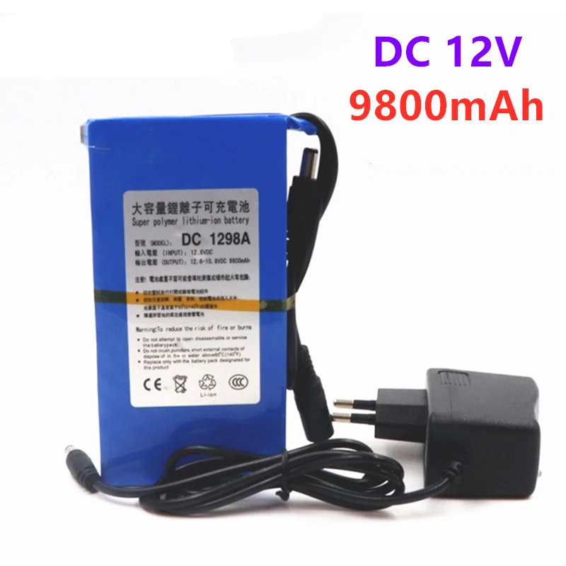 Imagem -06 - Batterie Hohe Qualität Wiederaufladbare Tragbare Lithium-ionen Dc1298a Mit Eua ue Stecker Dc12980 12v 9800mah