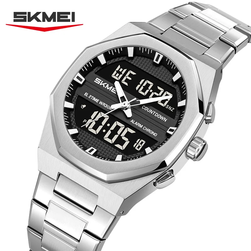 Reloj Digital de Cuarzo SKMEI 2624 para Hombre, Deportivo, Casual, de Negocios, con Cronógrafo, Fecha, Luz, Resistente al Agua, Reloj de Pulsera, Reloj Masculino