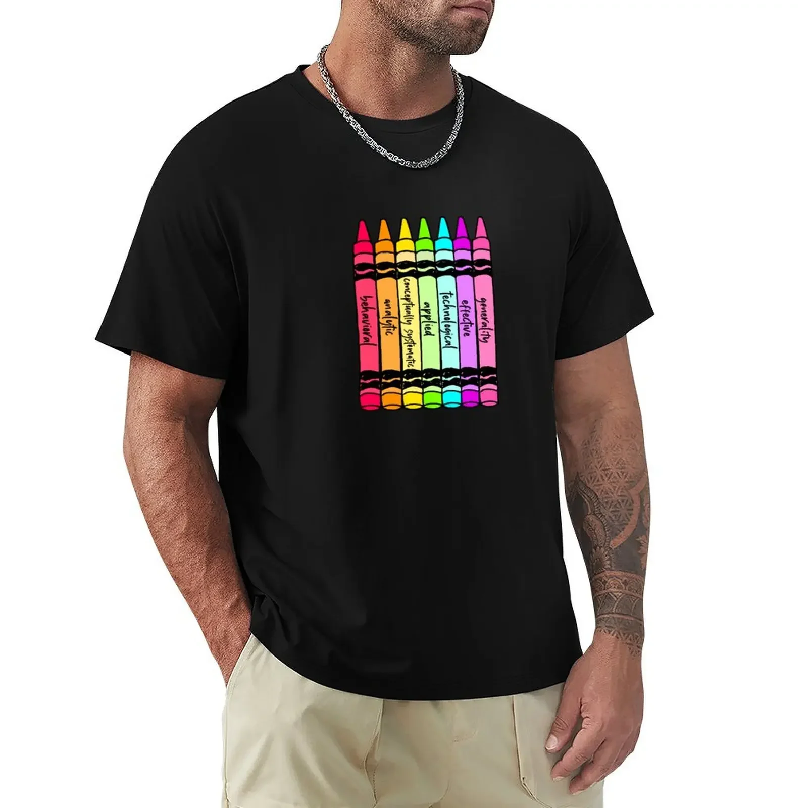 7 dimensions crayons T-Shirt man t shirt graphic t shirts mens workout shirts