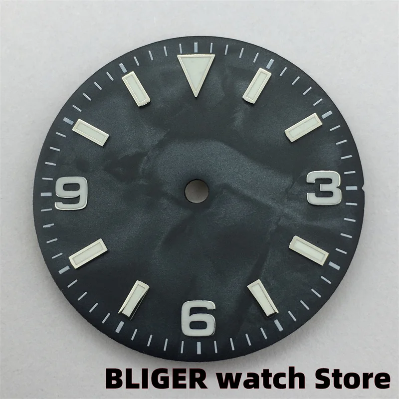BLIGER 29mm Schwarz Weiß Blau Grün Orange Zifferblatt Shell Zifferblatt C3 Leuchtende Fit NH35 NH36ETA2824 PT5000 Miyota DG bewegung Uhr Teile