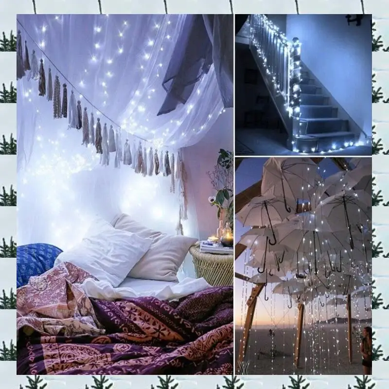 

Solar Powered Lights LED Solar String Fairy Lights 100 For Outdoor Christmas Lighting Courtyard Street Garden Decor 10M White