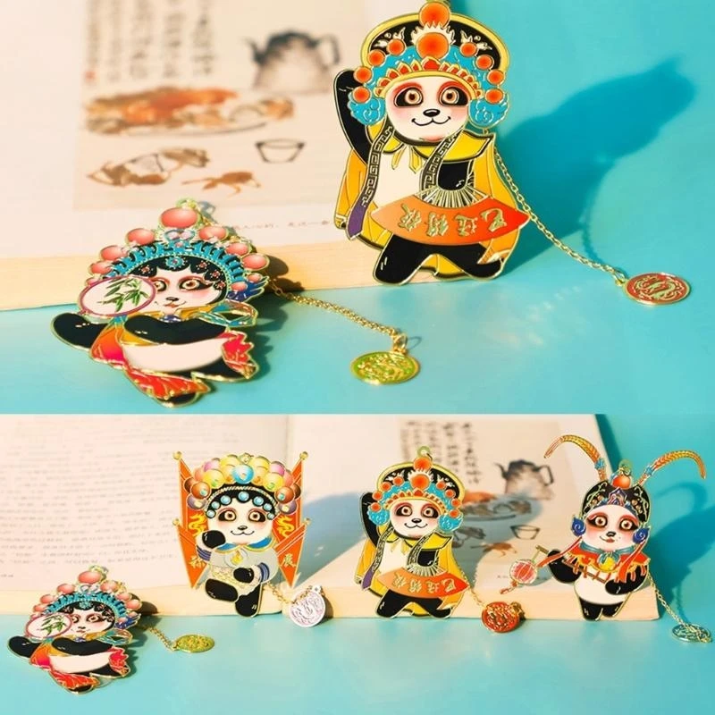 Hollow Out Bookmarksメタルブックマークとチェーンパンダのブックマークを読者向け