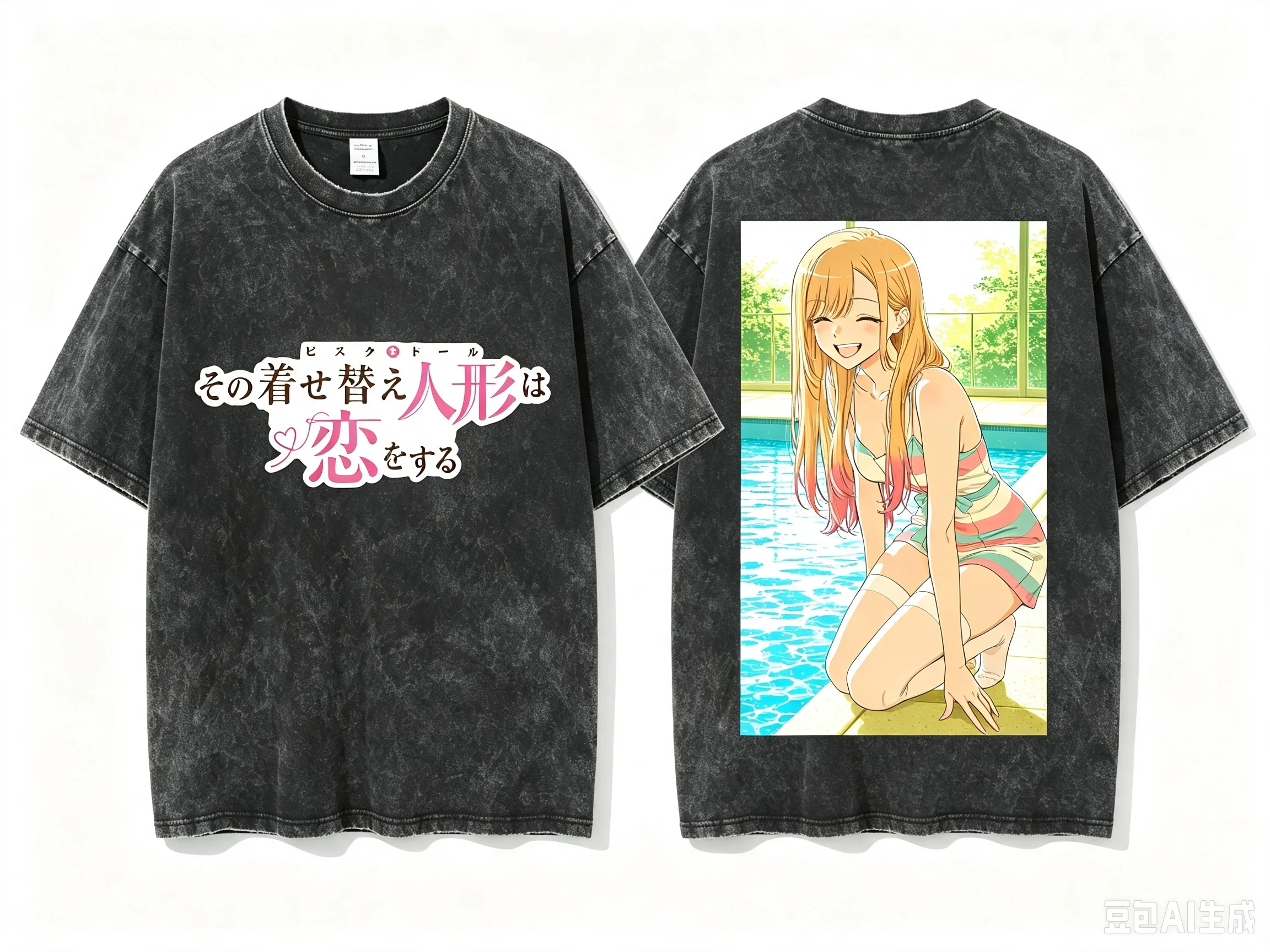 Kitagawa Marin Sono Bisque Doll Wa Koi O Suru Front And Back Printed Crew Neck Short Sleeve Women And Men T Shirt
