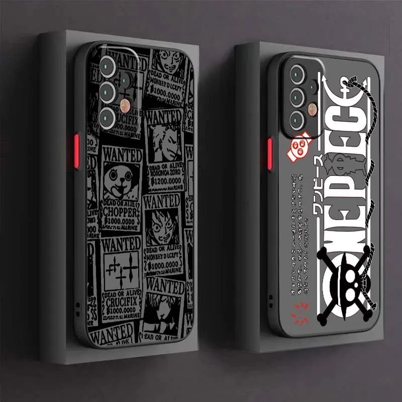 

Trend One Piece Luffy Zoro Phone Case For Samsung A73 A72 A71 A55 A54 A53 A52 A51 A35 A25 A15 A14 5G Frosted Translucent