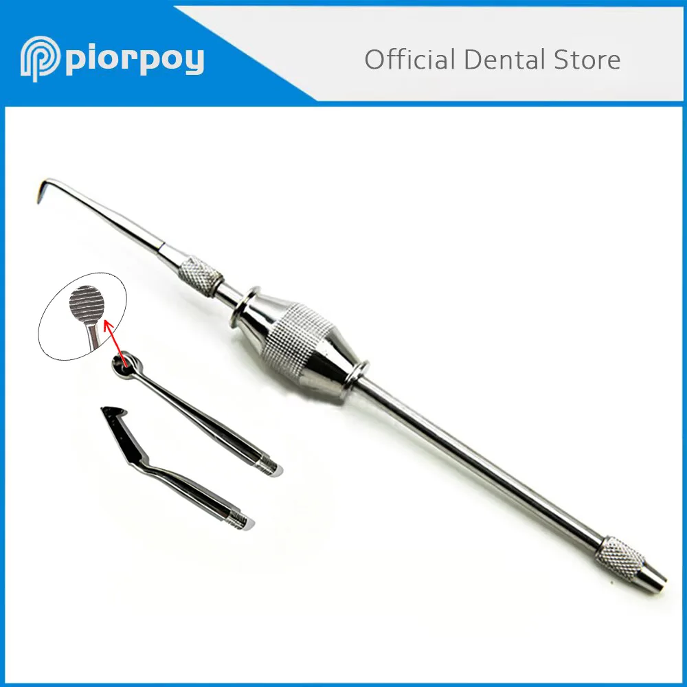 PIORPOY Stainless Steel Manual Dental Crown Remover Manual Bridge Remover With 3 Attachments Reusable Dentistry Lab Products