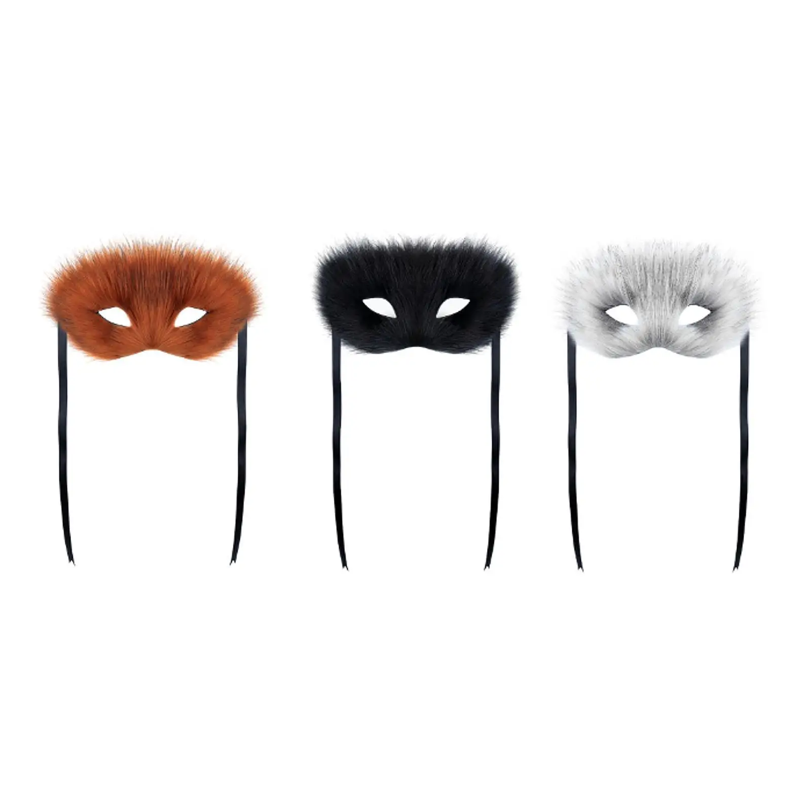 

Fur Fox Face Mask Halloween Costume Props Half Face Mask Venetian Party Mask for Valentine's Day Easter Medieval Fancy Dress Men
