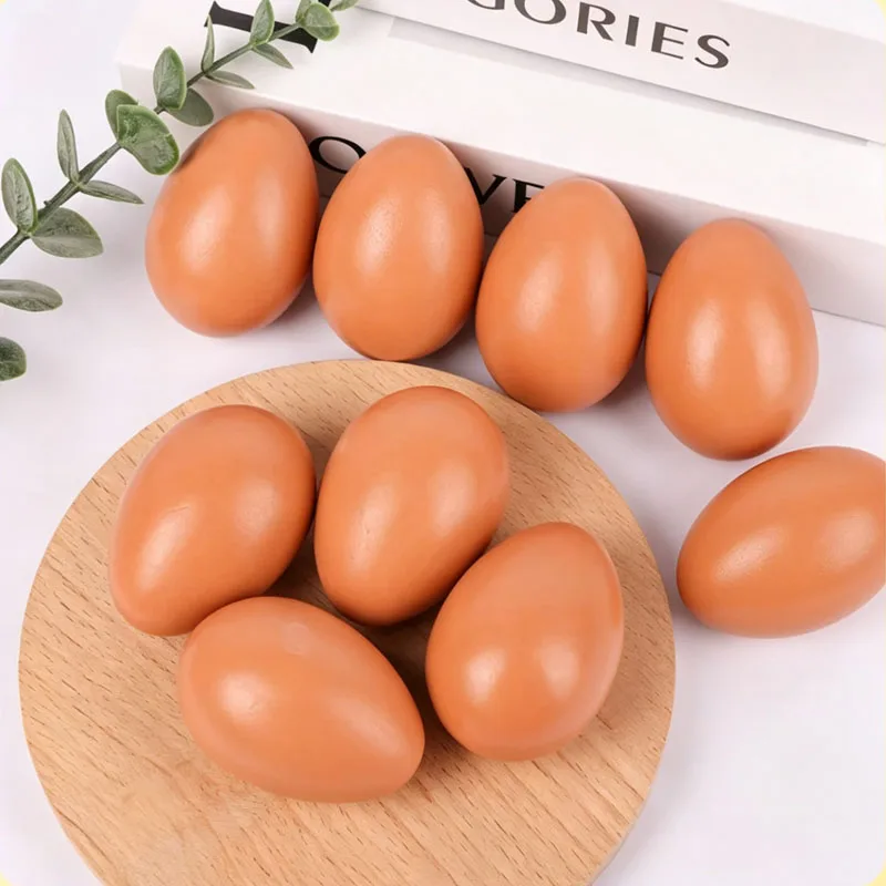 Huevo de madera para gallinas ponedoras, juguete educativo Montessori de simulación de comida, manualidades de Pascua pa